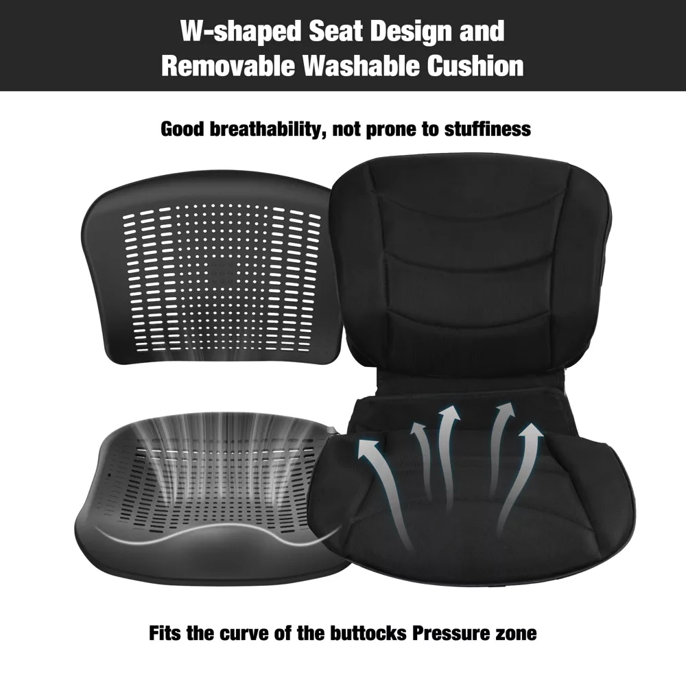 Wheelchairs for Adults Lightweight Foldable with Removable Cushion, Black - Image 4