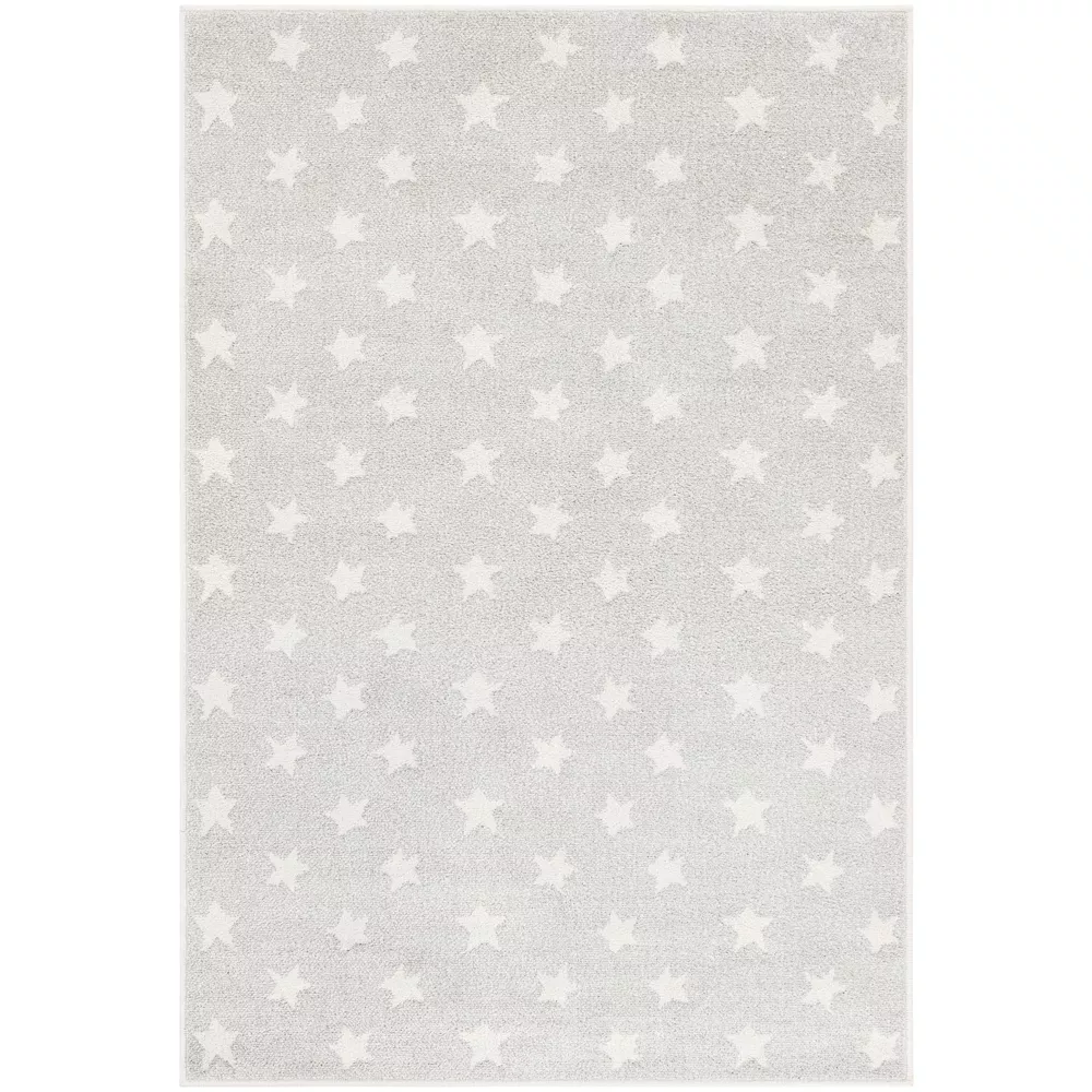 Whimsy Kids Collection Area Rug - Stars Cloud Gray/Ivory