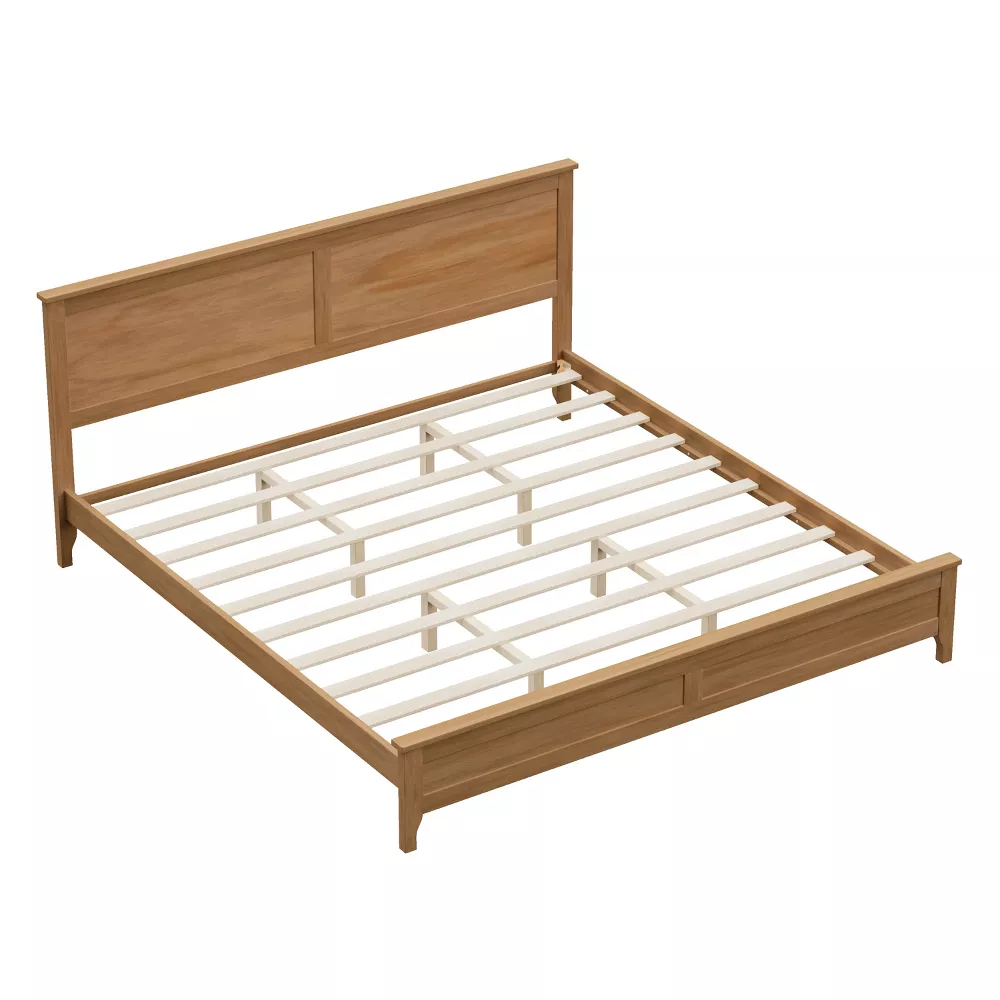 Whisen Modern Minimalist Solid Wood Platform Bed Frame King - Image 3