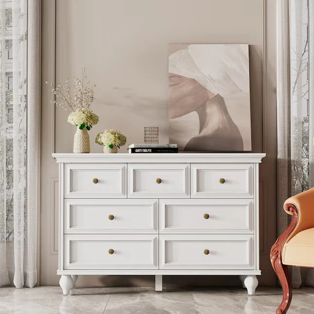White 7-Drawer Standard Dresser - Image 2