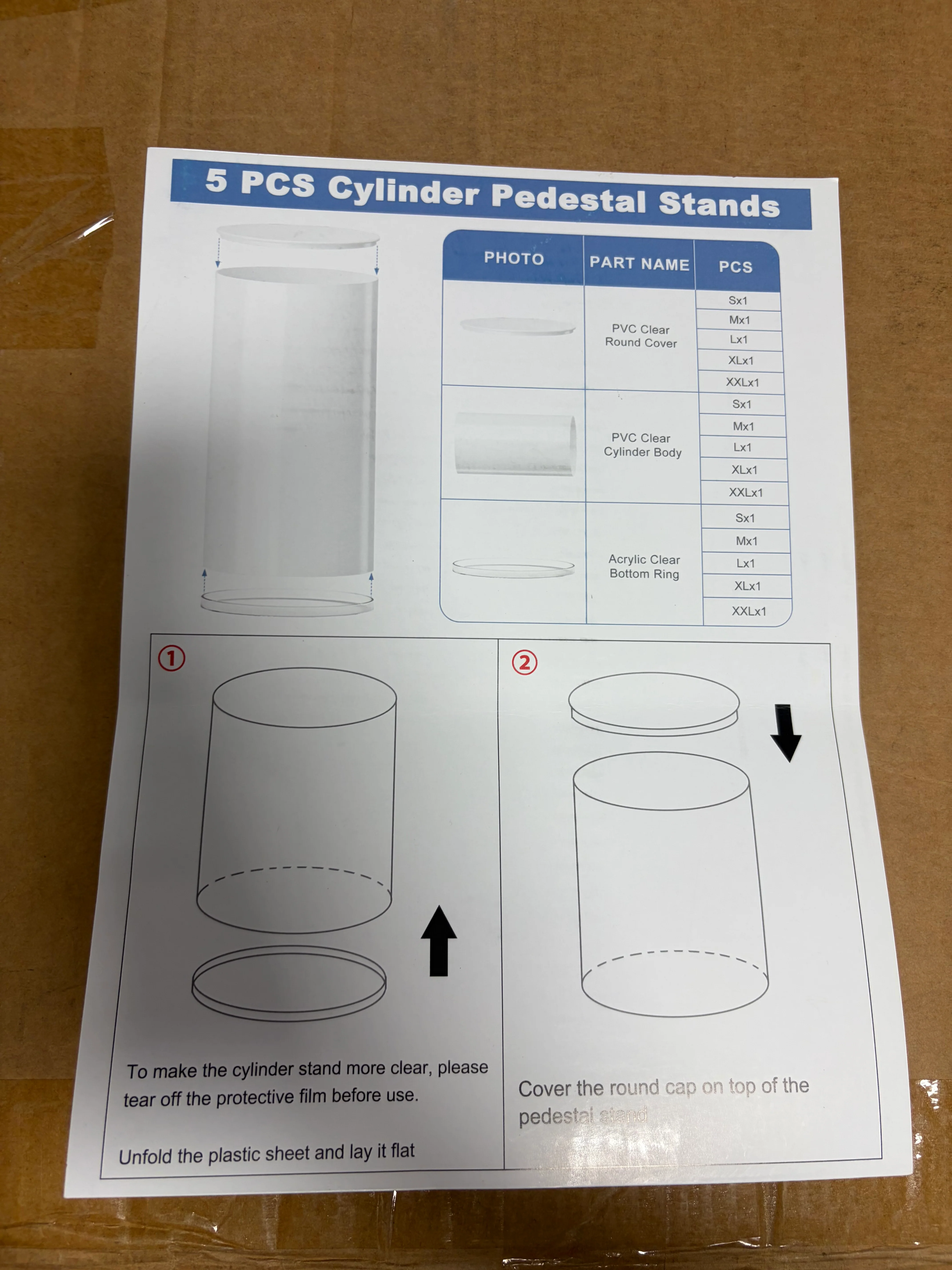 White Cylinder Pedestal Stands for Party- 5 Pieces , Large White Cake Stand, Pedestal Display Plinth Pillars - Image 7