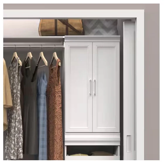 White Modular Storage Solid 2-Door Kit Wood Closet System - Image 4