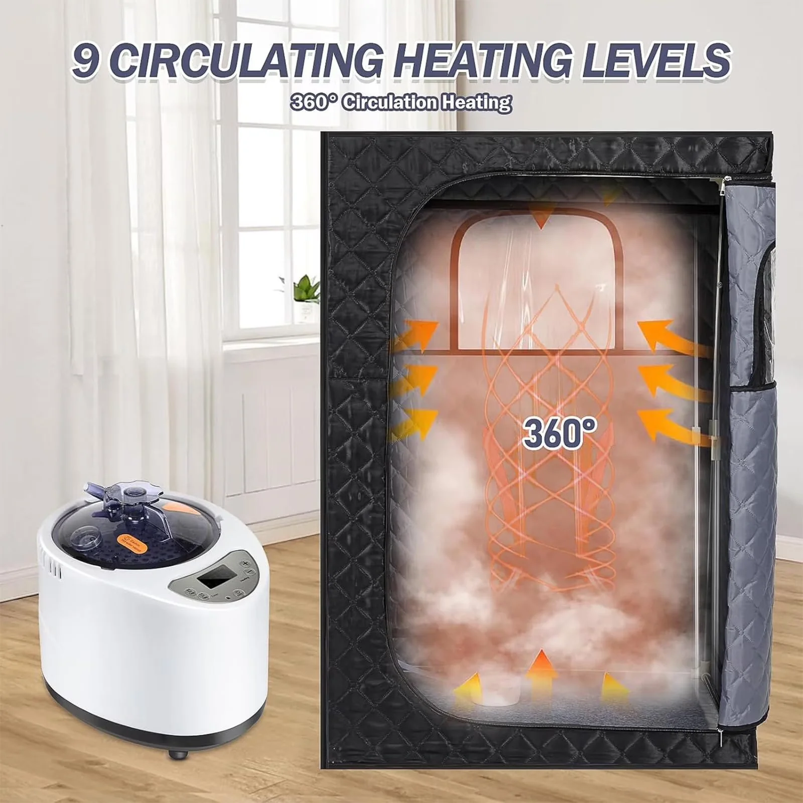 White Portable Steam Sauna Generator With Remote Control Spa Machine - Image 4