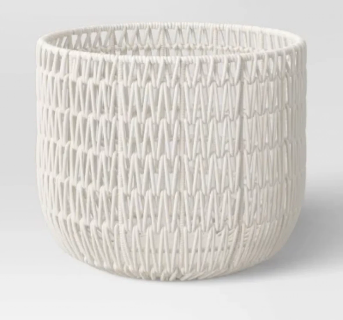 White Rope Basket SHOWROOM ITEM