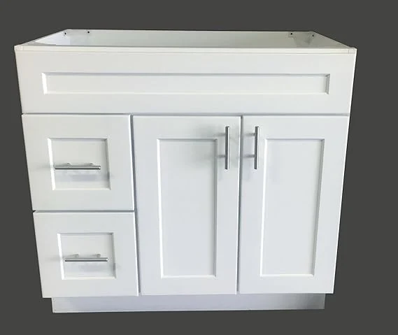White Shaker Single-sink Bathroom Vanity Base Cabinet