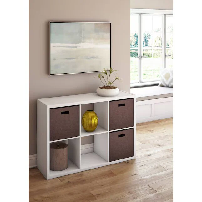 White Wood laminate 6 Cube Organizer - Image 2