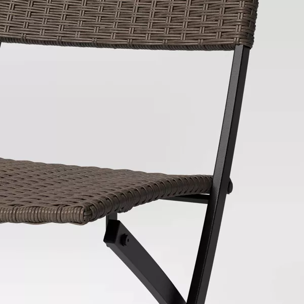 Wicker Outdoor Portable Folding Chair Brown - Image 5