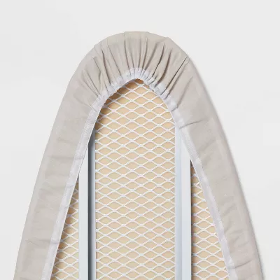 Wide Ironing Board White Metal with Creamy Chai Cover and Iron Rest - Image 3