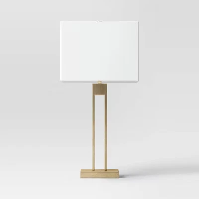 Window Pane Table Lamp with USB - Brass SHOWROOM ITEM
