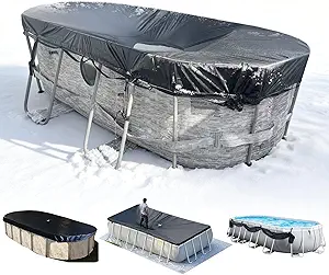 Winter Oval Pool Cover with Side Storage
