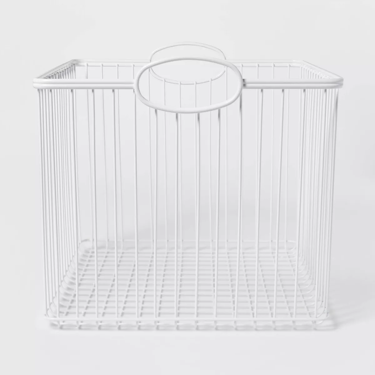 Wire Stackable Kids' Storage Basket - White SHOWROOM ITEM