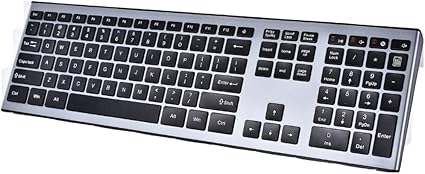 Wireless Ergonomic Computer Keyboard with Number Pad, Black - Image 4