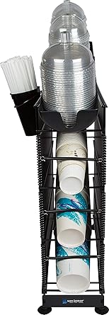 Wirewors Cup and Lid Dispenser 3 Cup, Black
