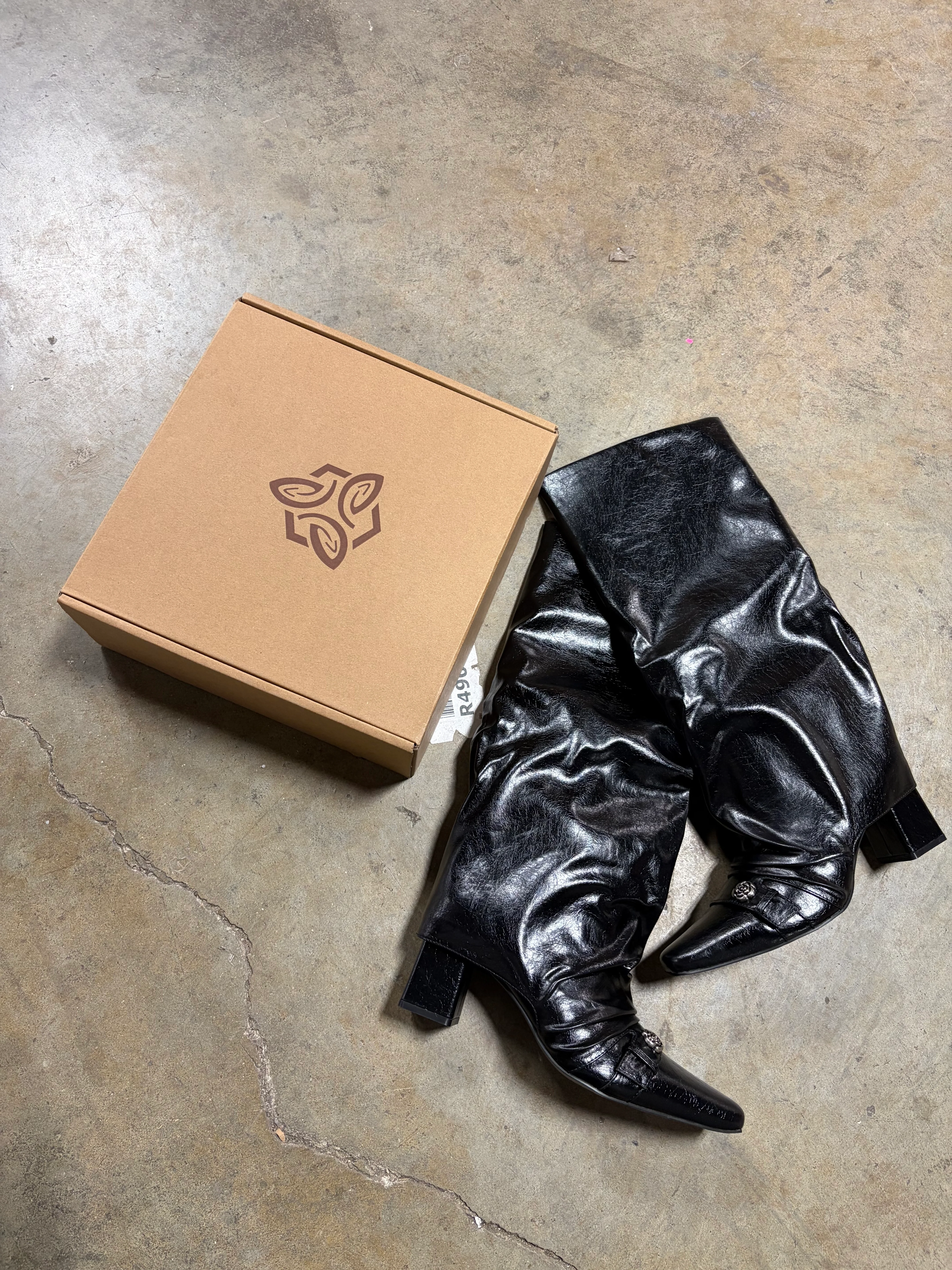 Women's Fold Over Knee High Boots Wide - Image 6