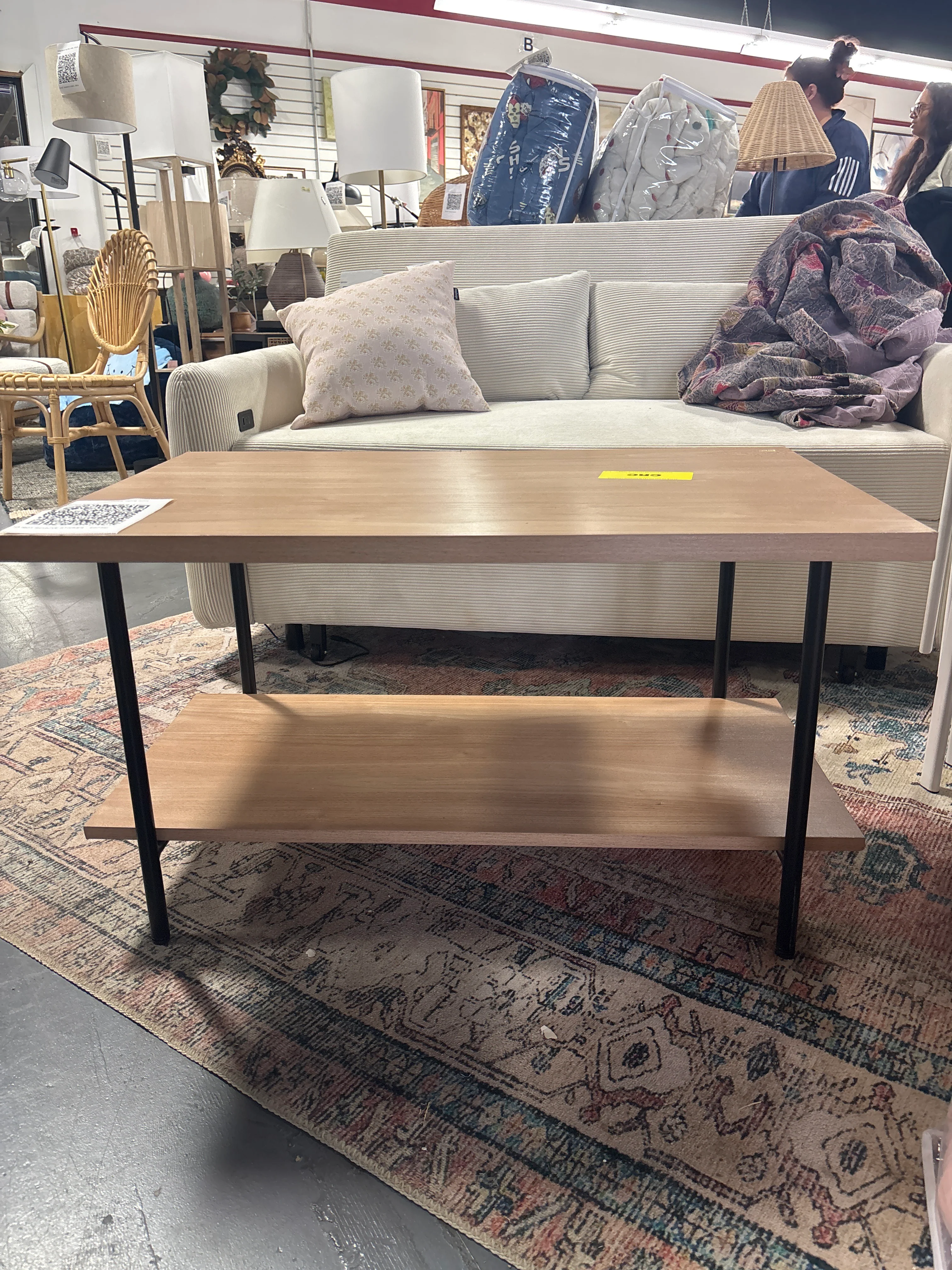 Wood and Metal Coffee Table with Storage Shelf SHOWROOM ITEM - Image 2
