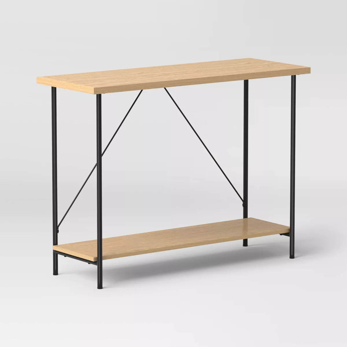 Wood and Metal Console Table Natural,