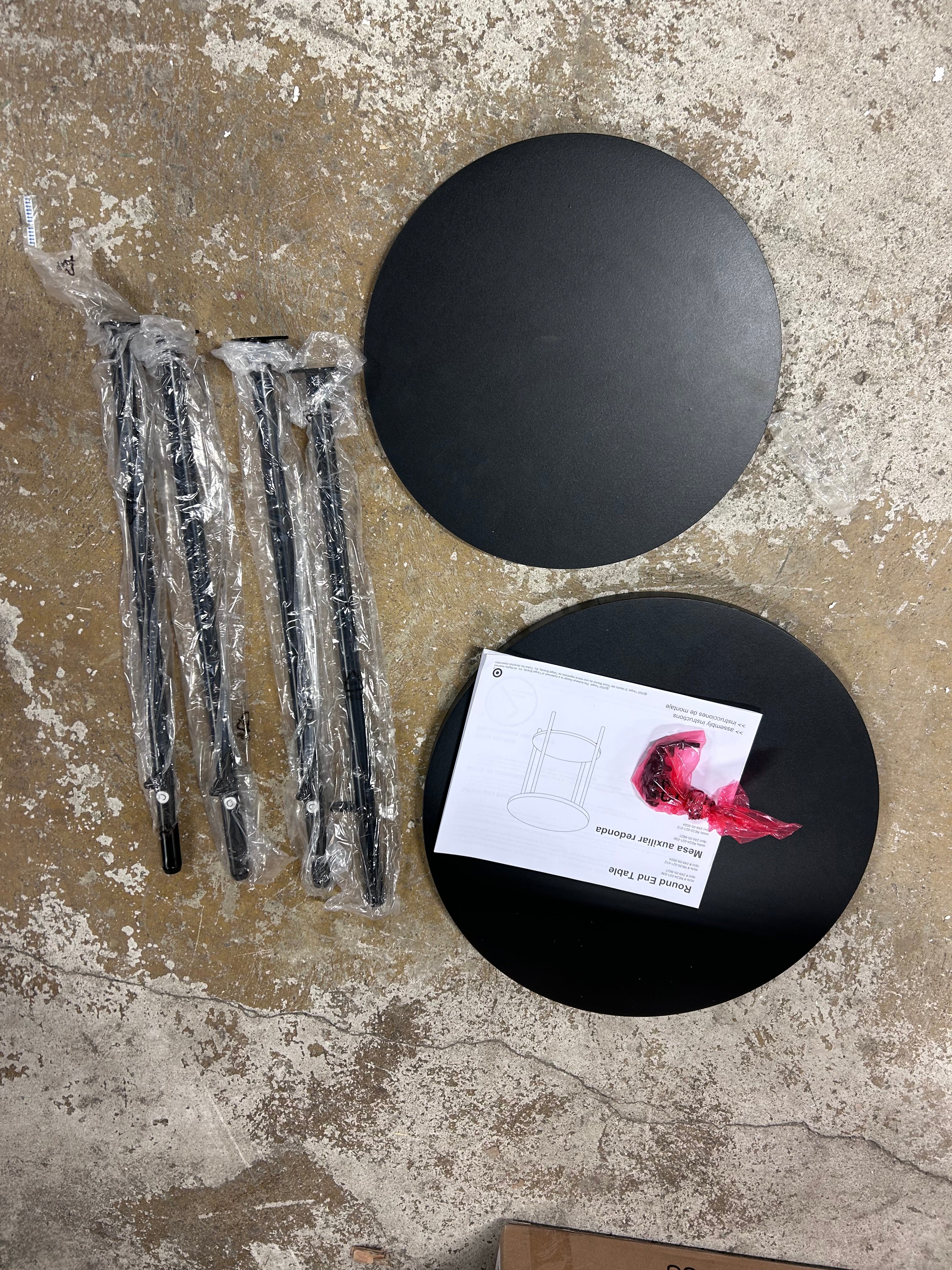 Wood and Metal Round End Table Black - Image 5