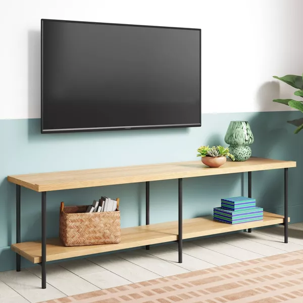 Wood and Metal TV Stand - Image 4