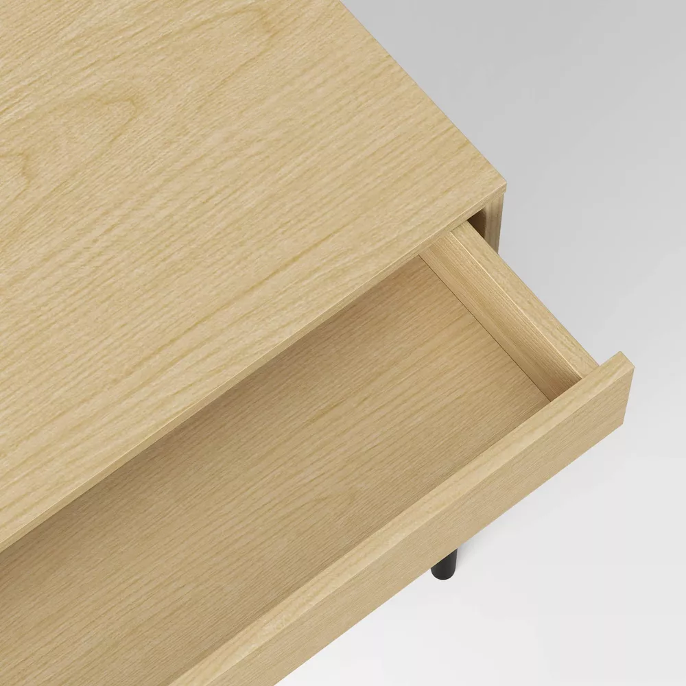 Wood and Metal Writing Desk with Storage Drawer - Image 3