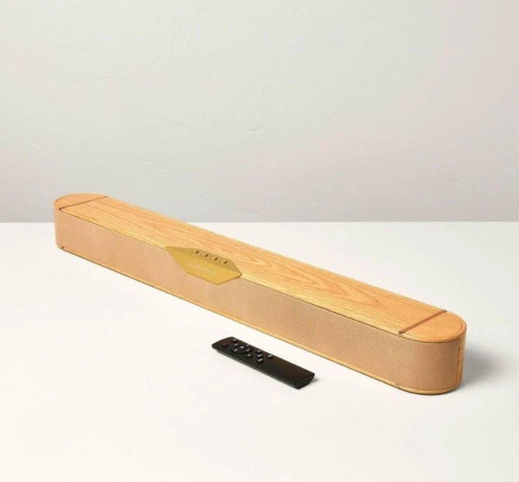 Wood & Brass Finish Dolby Digital Sound Bar Speaker - Image 2