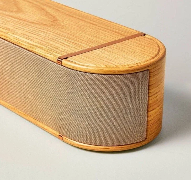Wood & Brass Finish Dolby Digital Sound Bar Speaker - Image 3