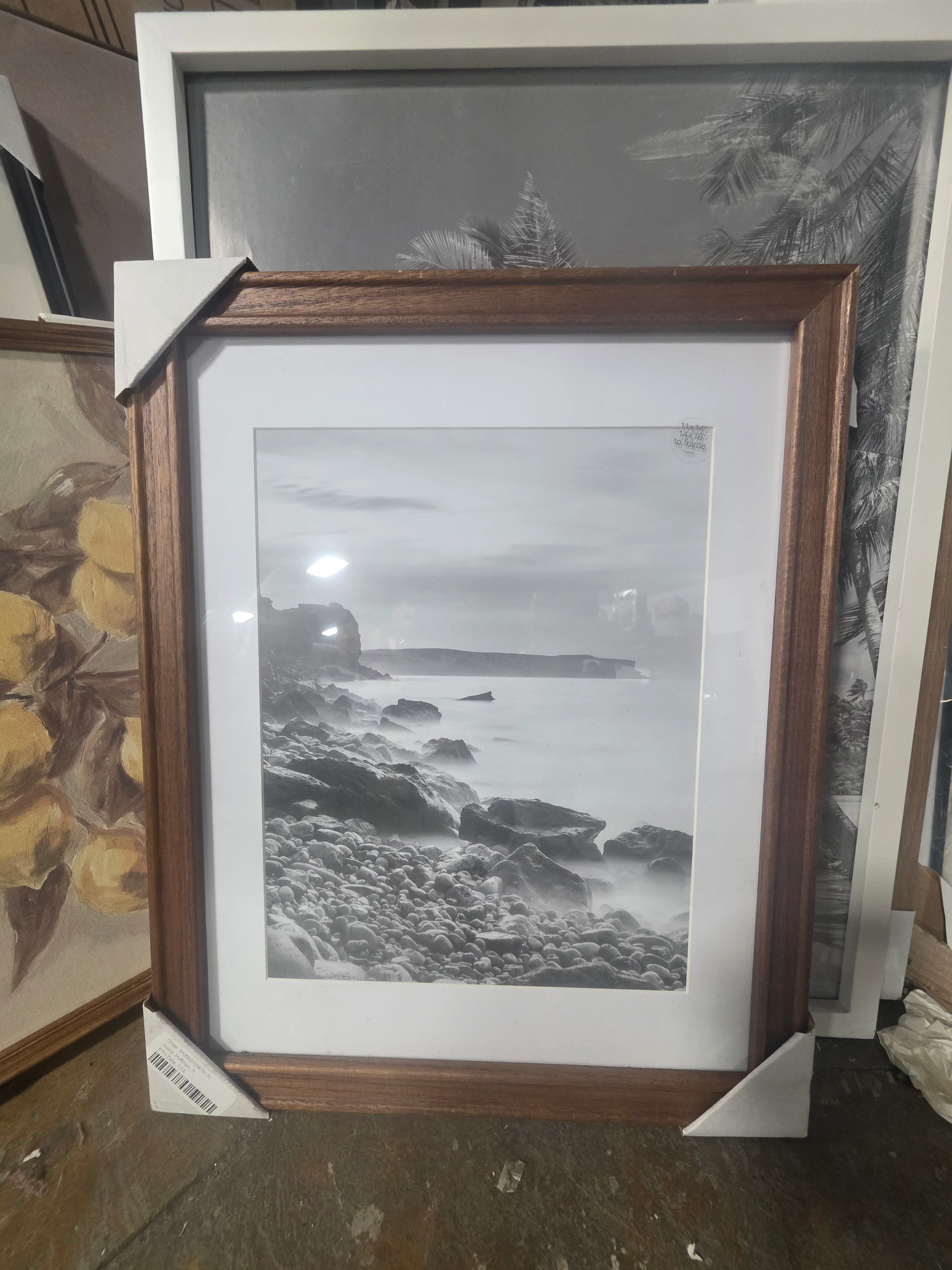 Wood Matted Wall Frame Midtone Woodgrain - Threshold™ - SHOWROOM ITEM - Image 2
