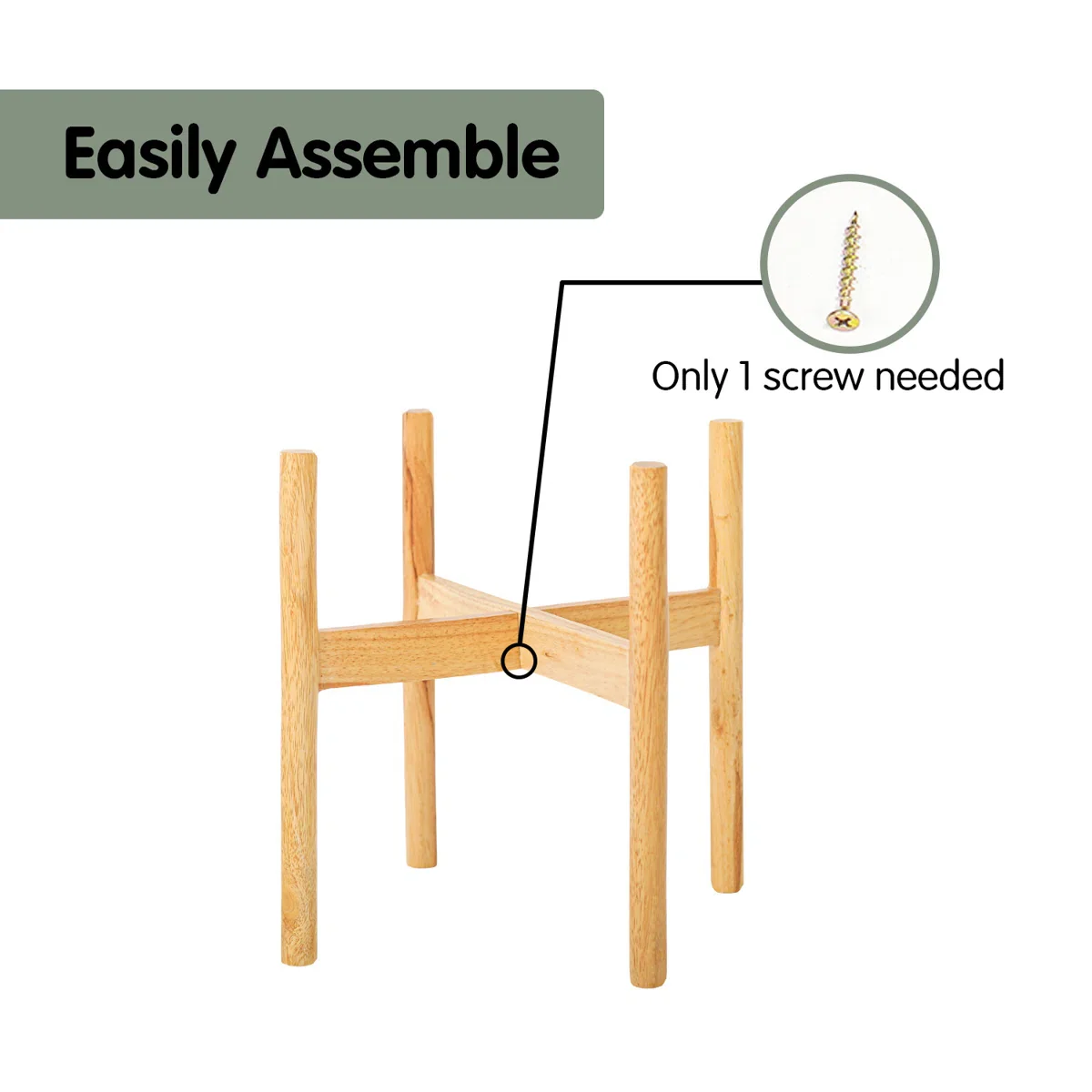 Wood Plant Stand Indoor Outdoor Pot Holder, - Image 3