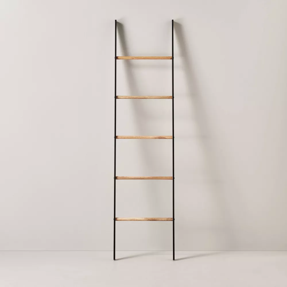 Wood & Steel Blanket Ladder Black/Natural
