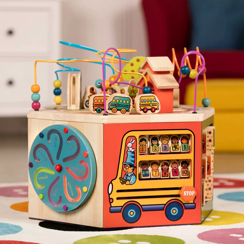 Wooden Activity Cube Educational Fine Motor Skills Play Center for Babies & Toddlers - Image 2