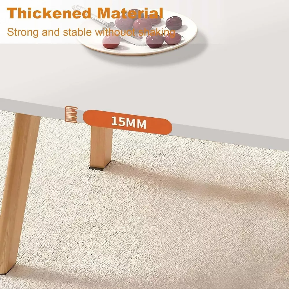 Wooden Folding Coffee Table for Small Spaces, White - Image 5