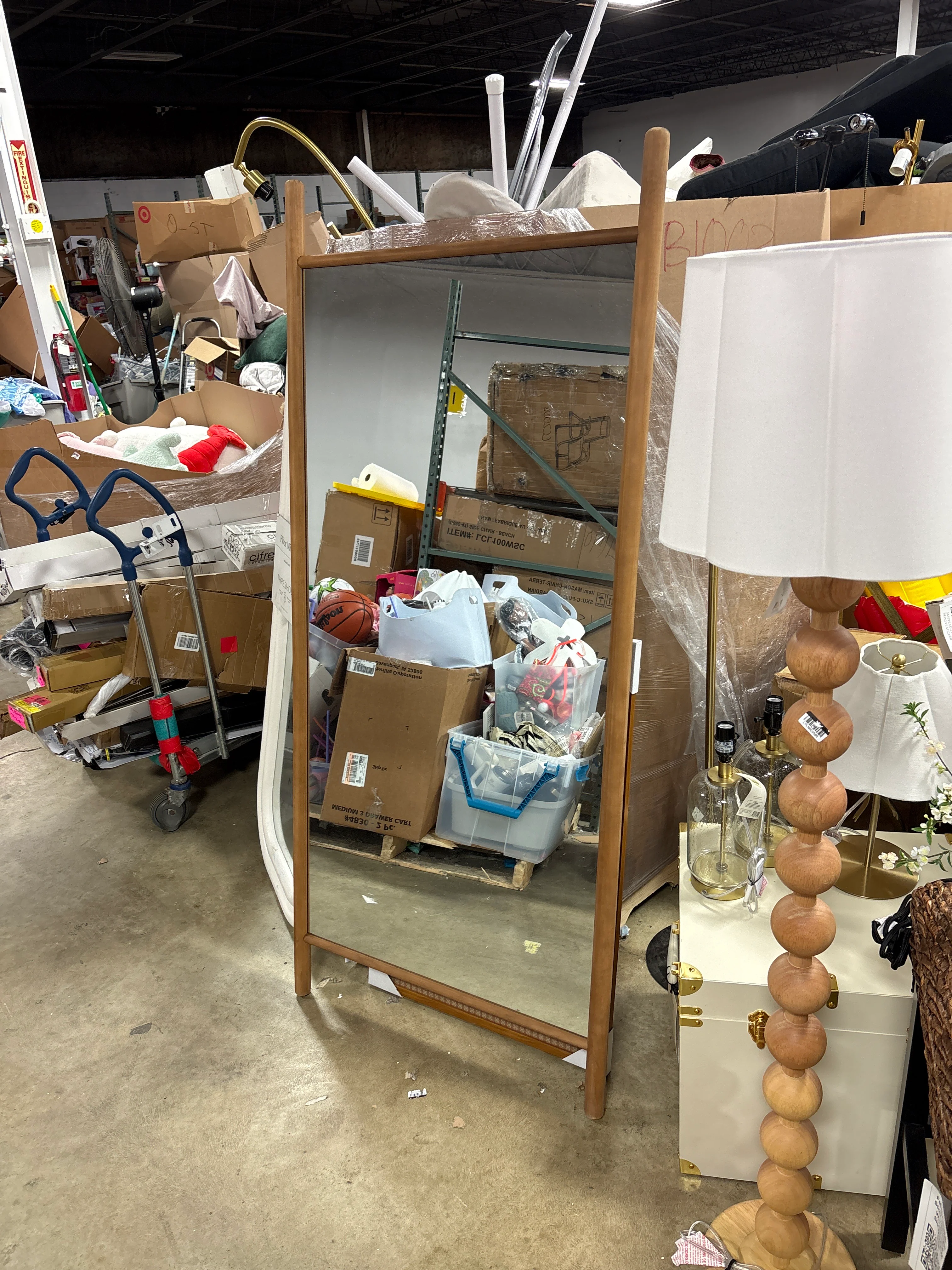 Wooden Frame Ladder-Style Wall Mirror full length mirror - 71*31 - Wood SHOWROOM ITEM - Image 2