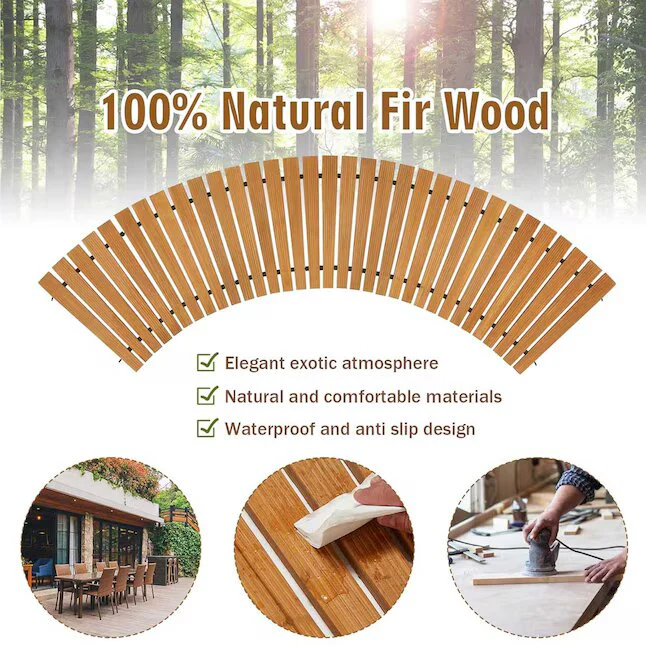 Wooden Garden Pathway Outdoor Roll Out Decorative Curved Walkway - Image 4