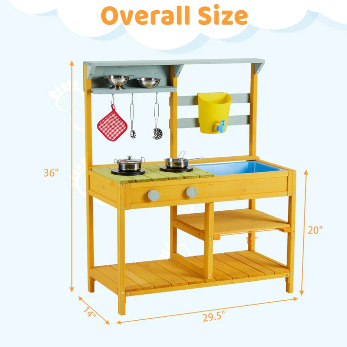 Wooden Play Kitchen, - Image 2