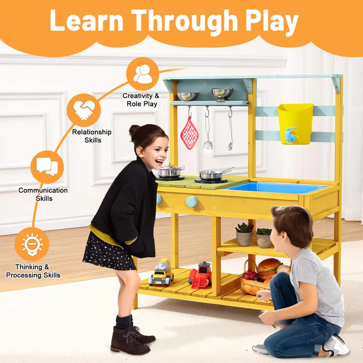 Wooden Play Kitchen, - Image 5