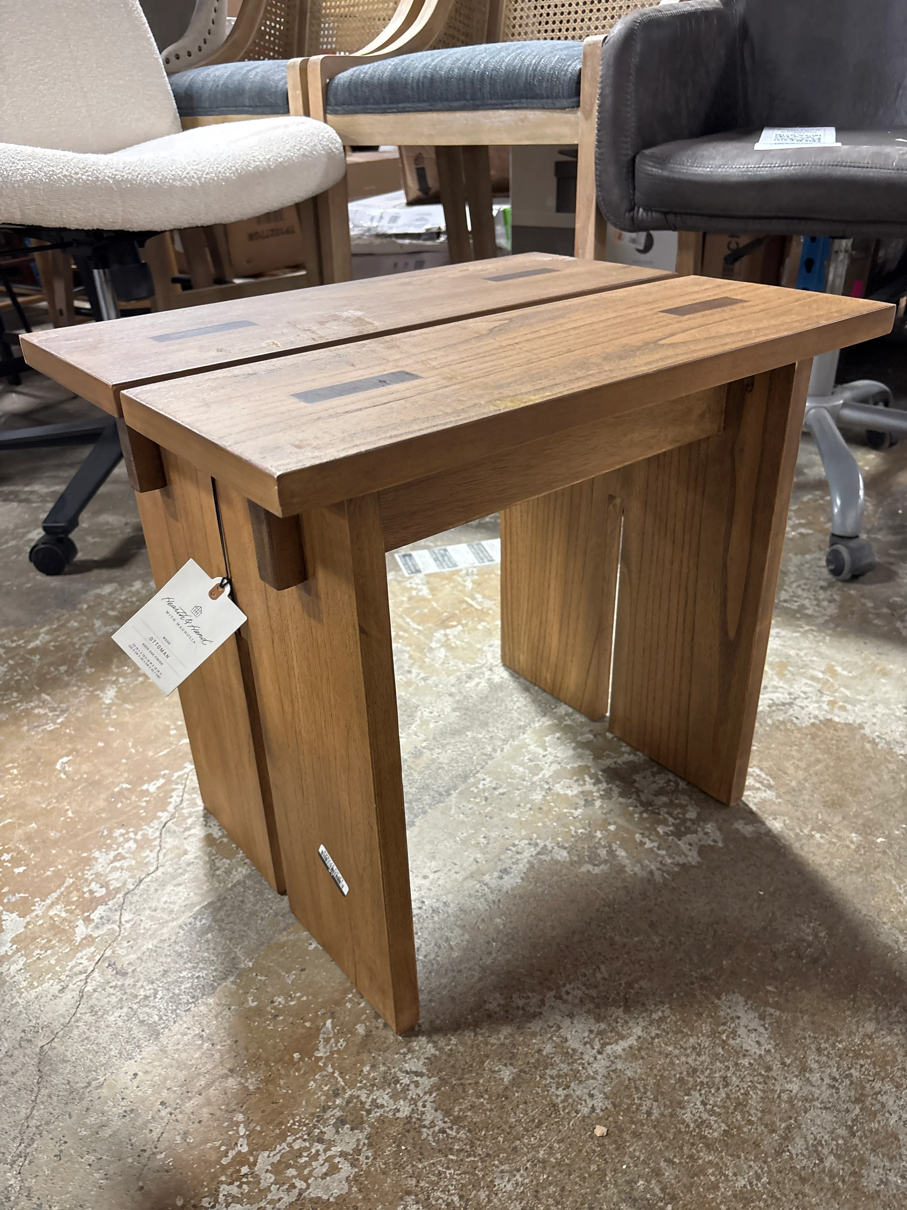 Wooden Stool or Ottoman SHOWROOM ITEM - Image 2