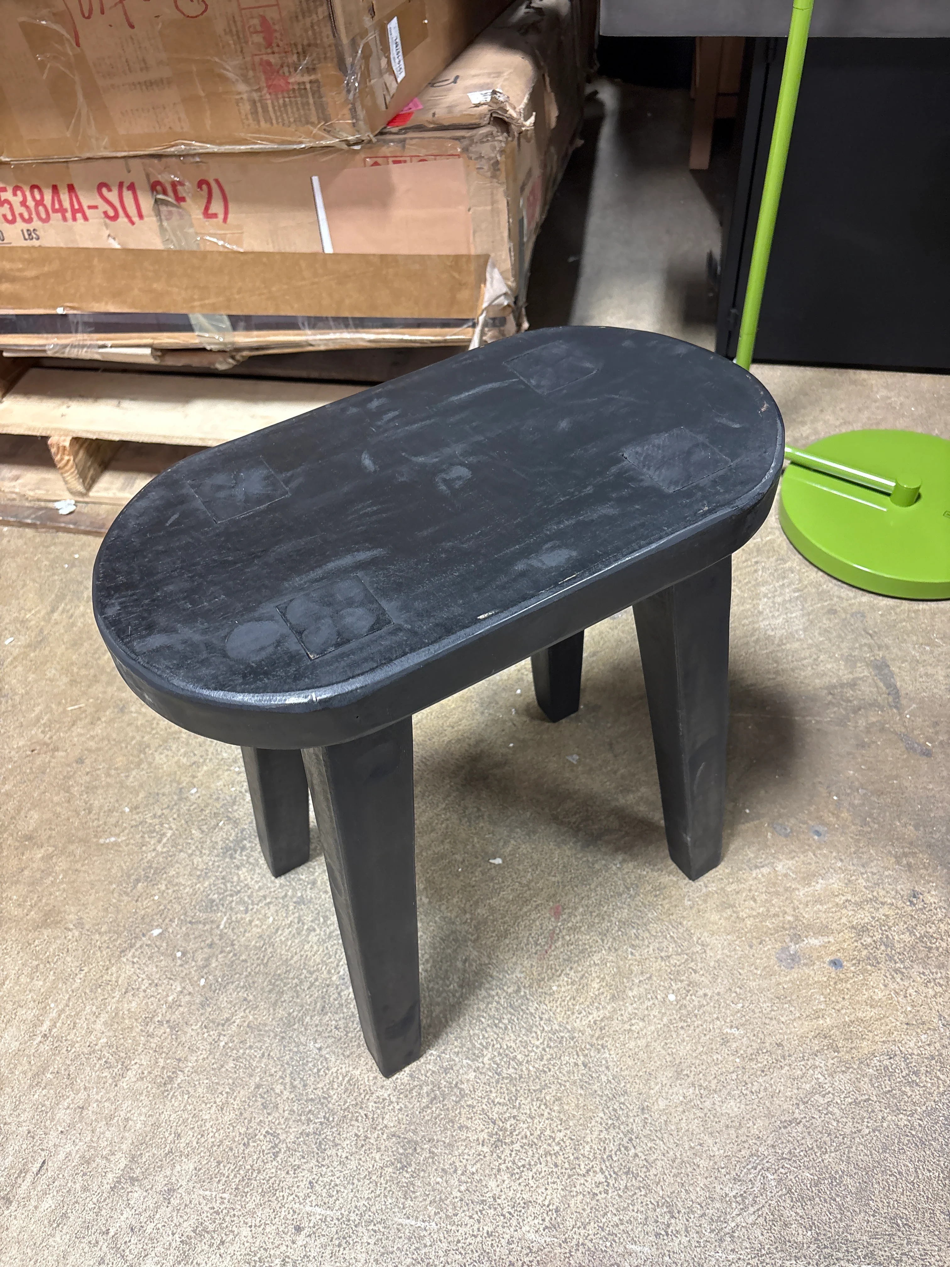 Woodland Tall Carved Wood Side Table Black - Threshold™: Oval, No Assembly, 18" Height SHOWROOM ITEM - Image 2