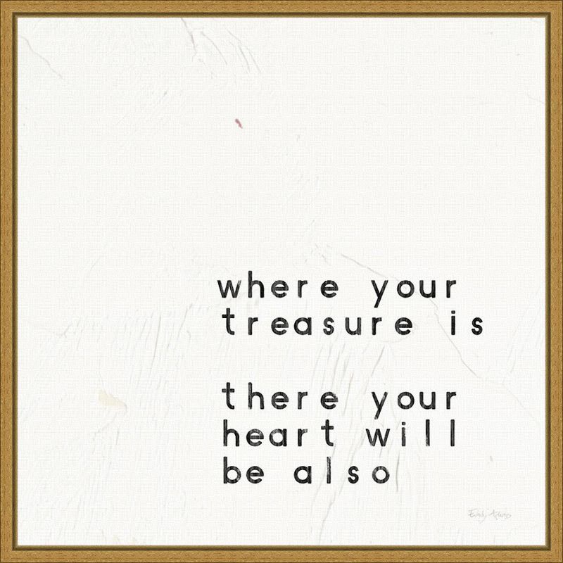Words of Encouragement V by Emily Adams Framed Wall Canvas Modern Typography Art, Gold Frame - Image 2