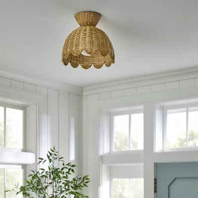 Woven Flush Mount Ceiling Light - Image 2