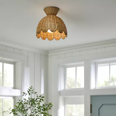Woven Flush Mount Ceiling Light - Image 3