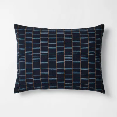 Woven Grid Comforter Set Navy Blue - Full/Queen - Image 4