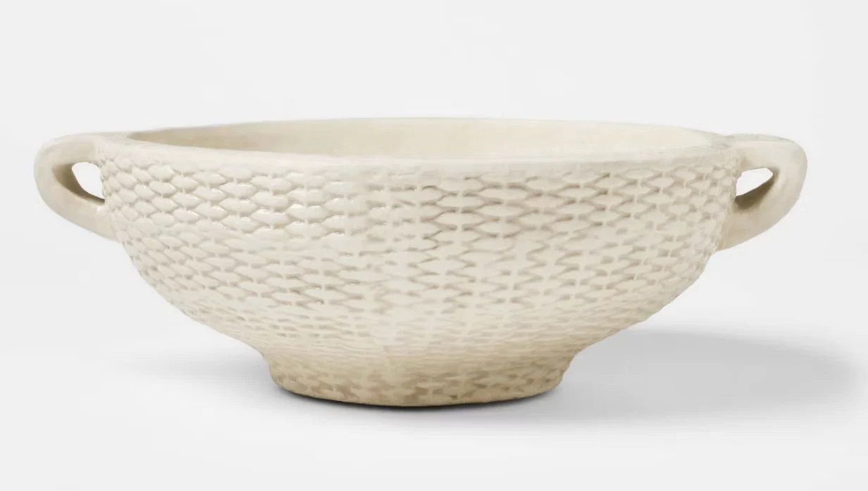 Woven Texture Ceramic Bowl Cream - Threshold™ designed with Studio McGee SHOWROOM ITEM