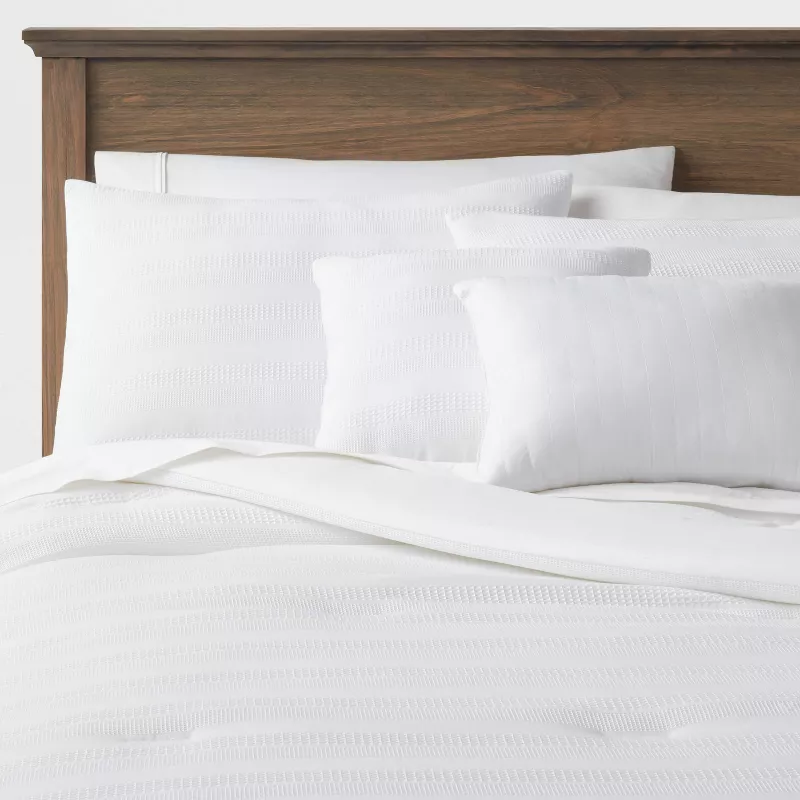 Woven Waffle Stripe Comforter - King,