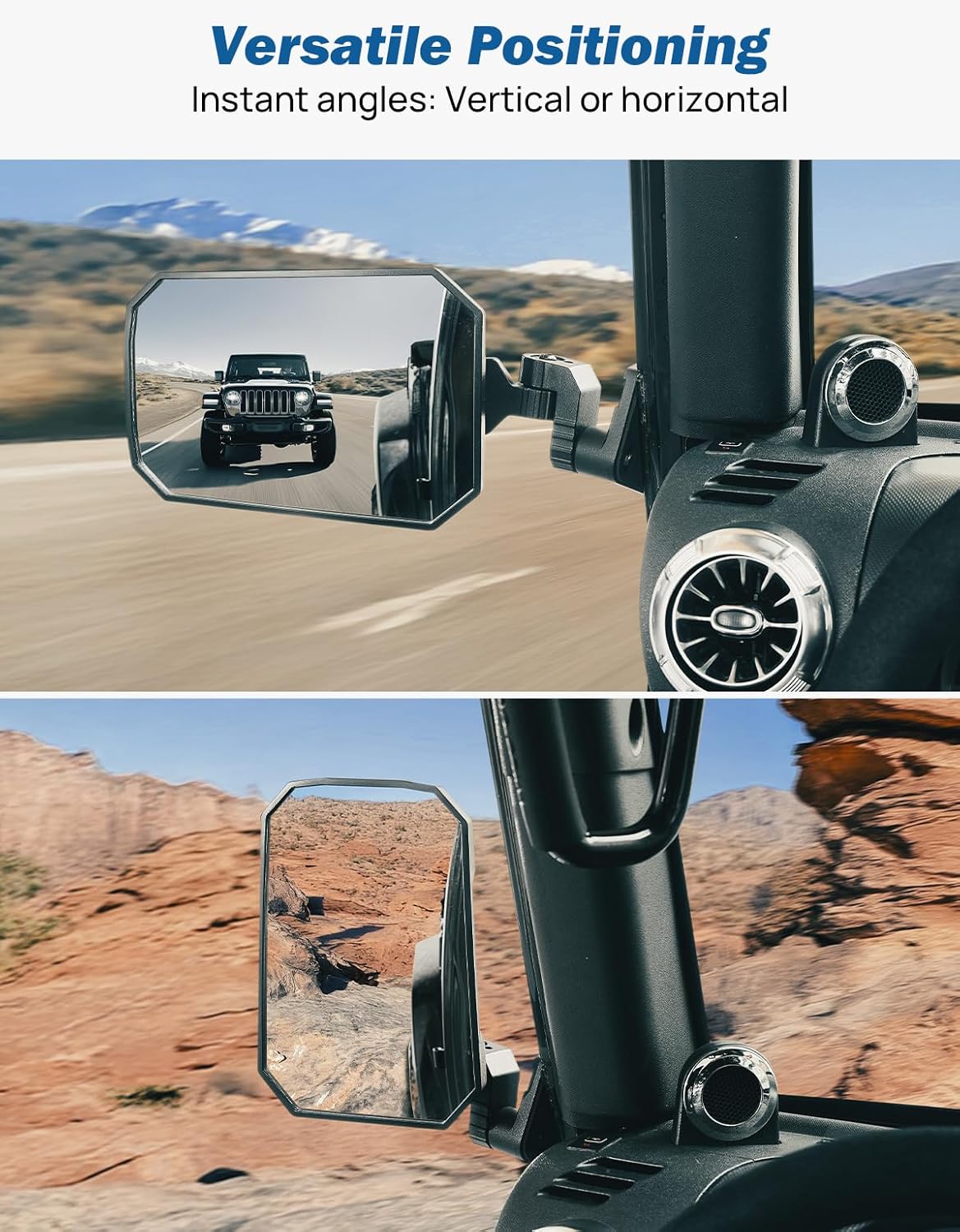 Wrangler Mirrors Doors Off Compatible with Wrangler TJ JK - Set of 2 - Image 2