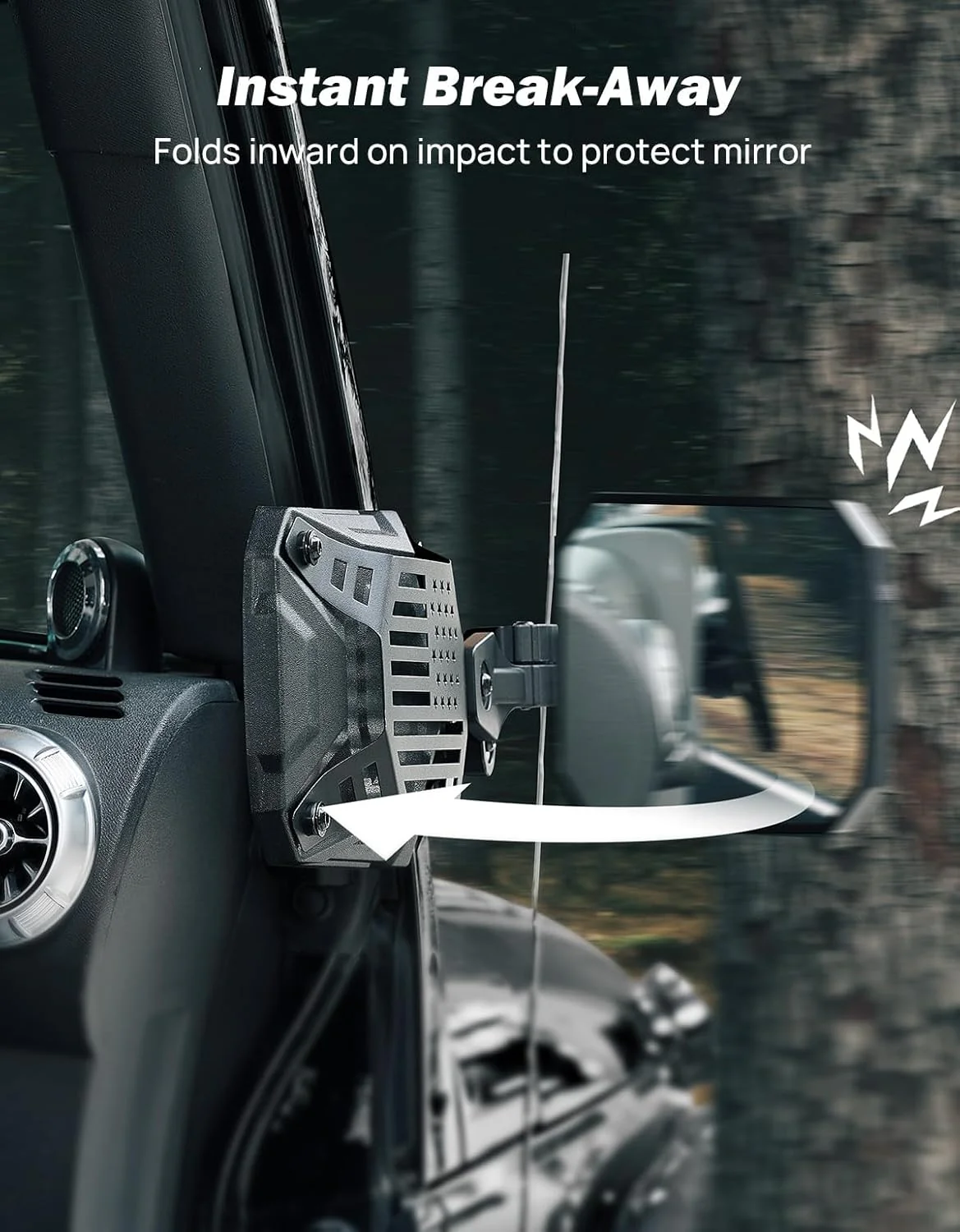 Wrangler Mirrors Doors Off Compatible with Wrangler TJ JK - Set of 2 - Image 3