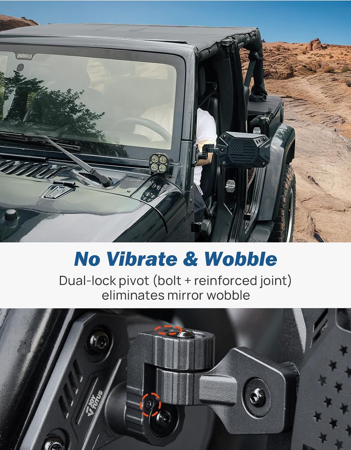 Wrangler Mirrors Doors Off Compatible with Wrangler TJ JK - Set of 2 - Image 4