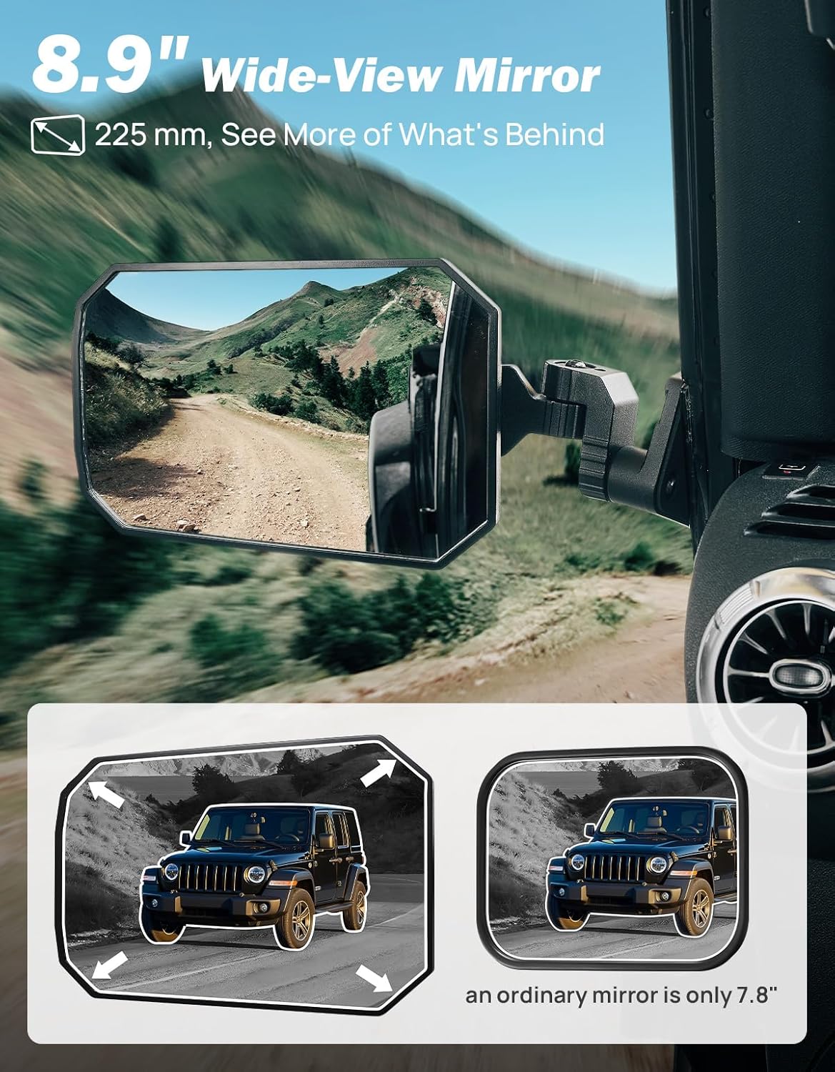 Wrangler Mirrors Doors Off Compatible with Wrangler TJ JK - Set of 2 - Image 5