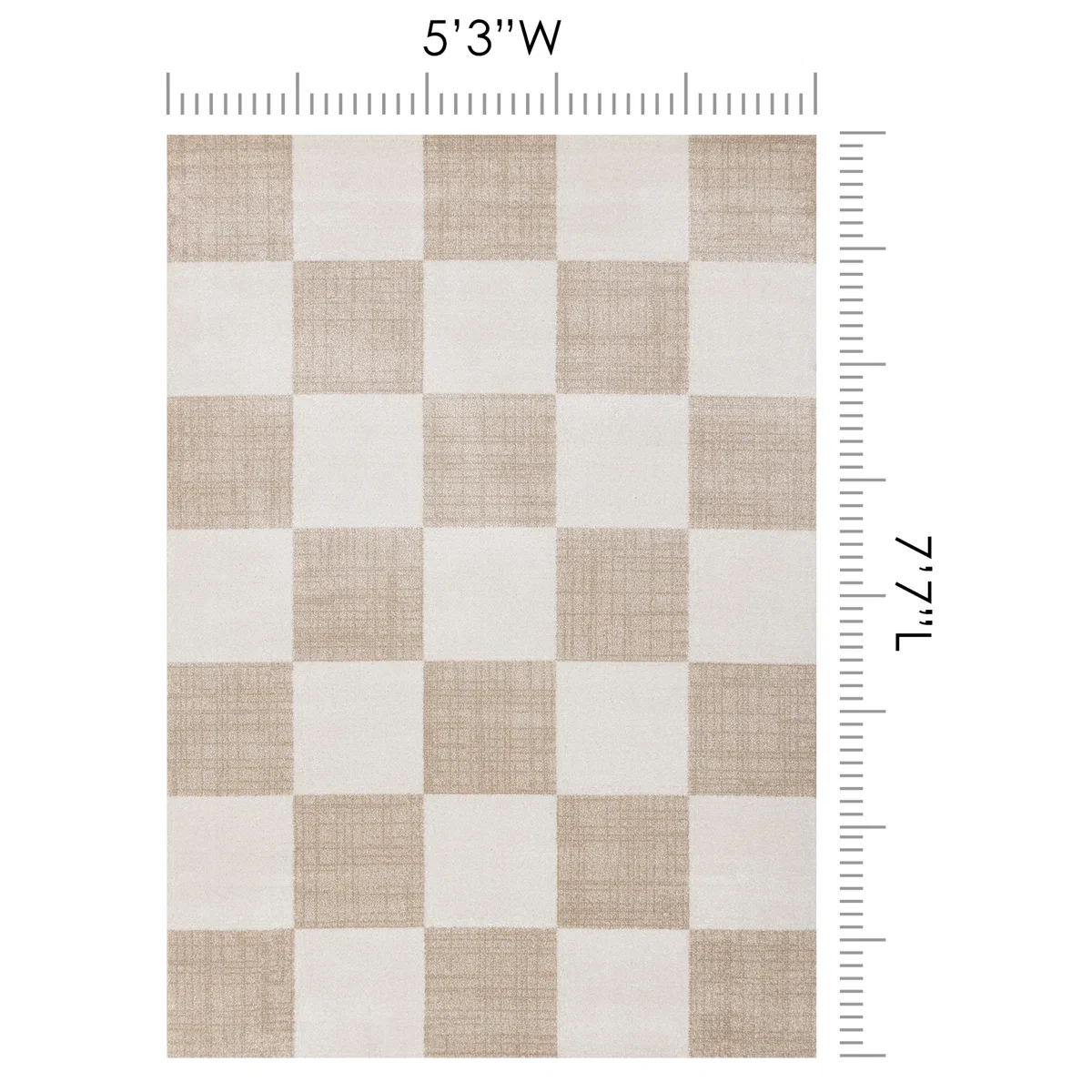 Wum Collection Cream/Beige Area Rug 5' x 7'