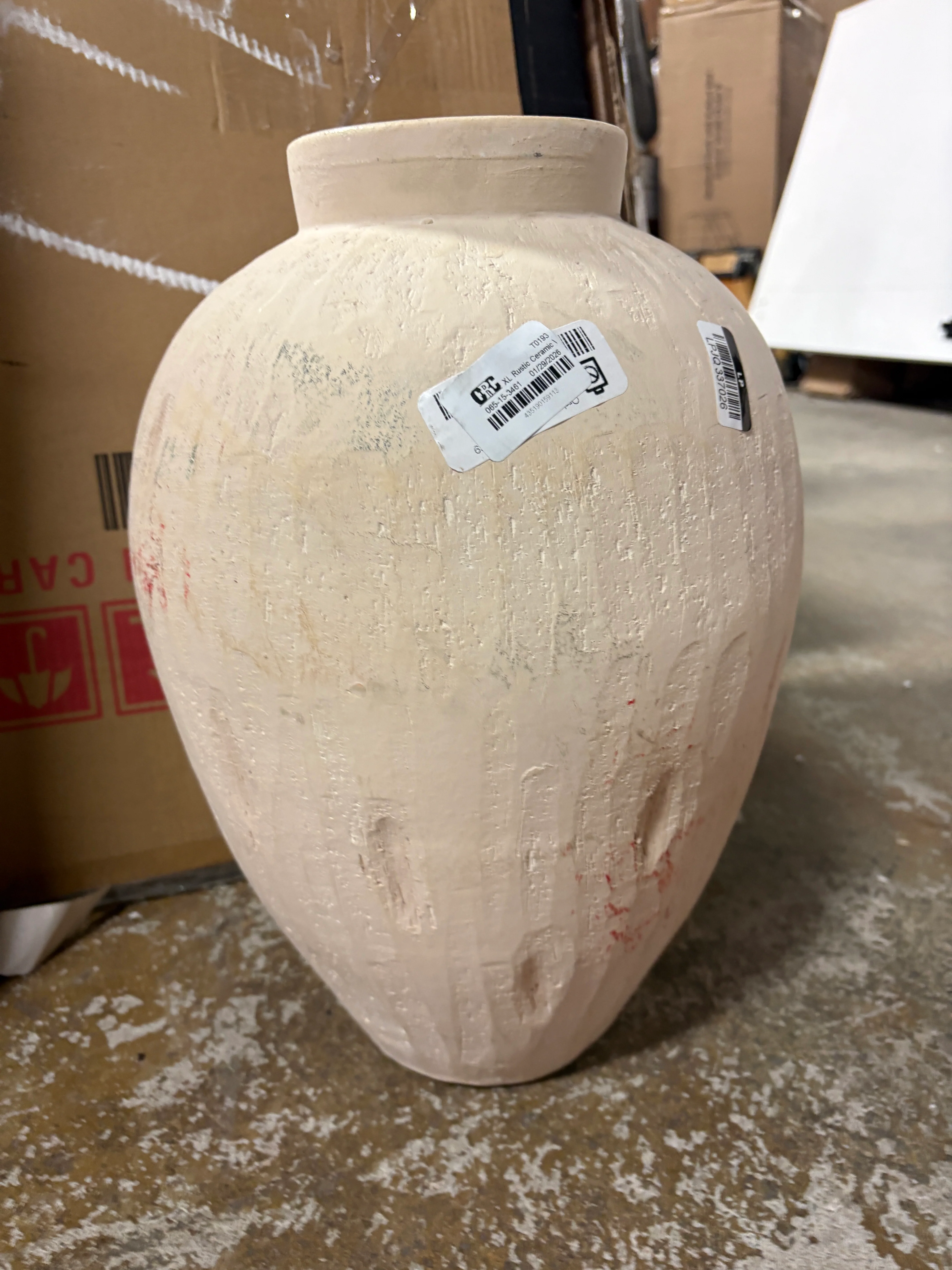 XL Rustic Ceramic Vase SHOWROOM ITEM - Image 3