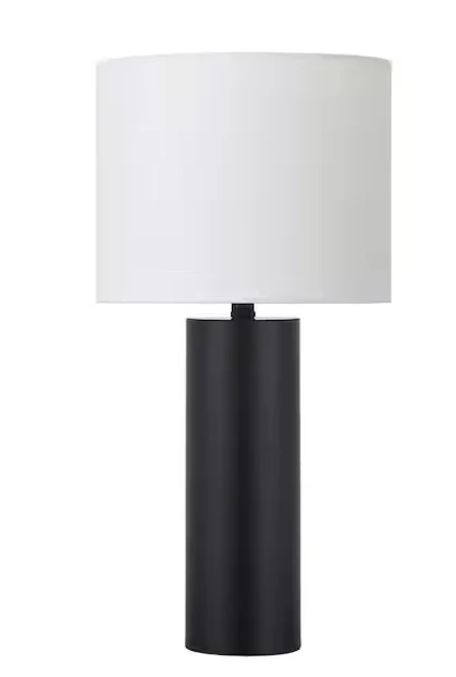 York Blackened Bronze Mini Lamp with Fabric Shade