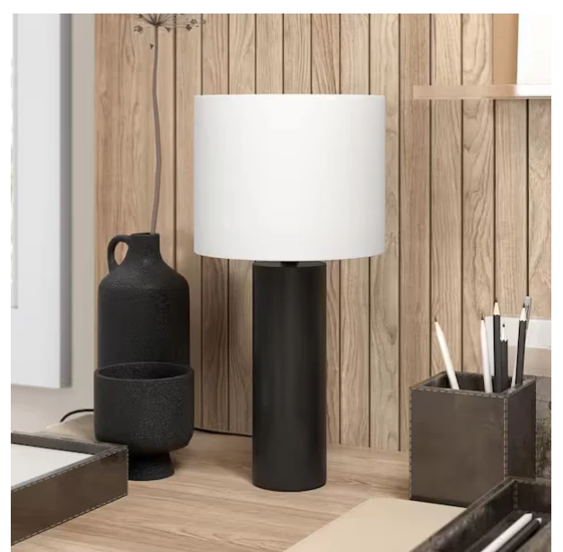 York Blackened Bronze Mini Lamp with Fabric Shade - Image 5